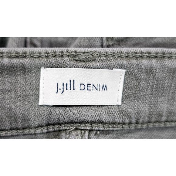 J. Jill Authentic Fit Cropped Jeans Gray Straight Leg Raw Hem WOMENS 4T - Picture 4 of 12